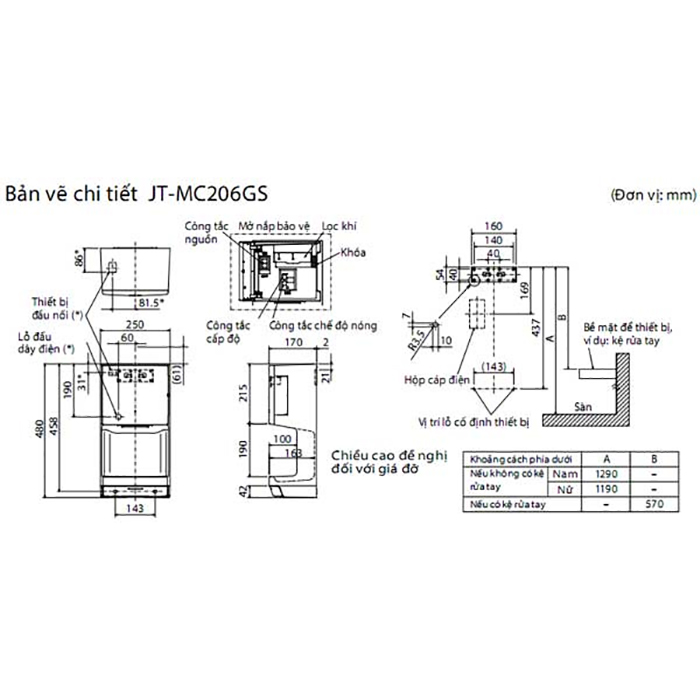 Máy sấy tay Mitsubishi JT-MC206GS - Chính hãng