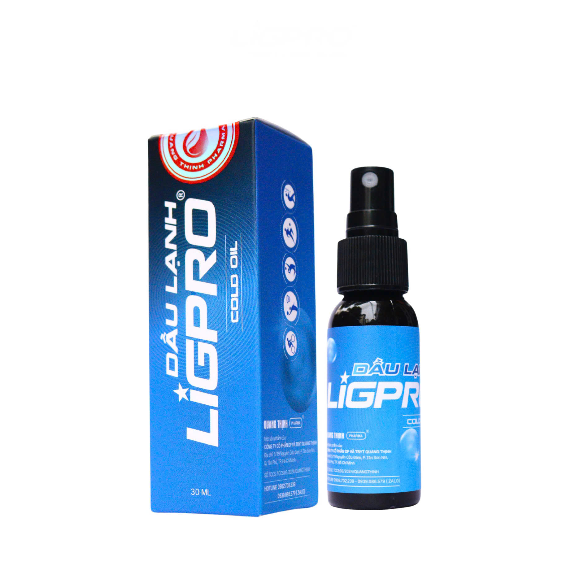 Chai xịt lạnh xoa bóp Ligpro 30ml, giảm đau sau chấn thương