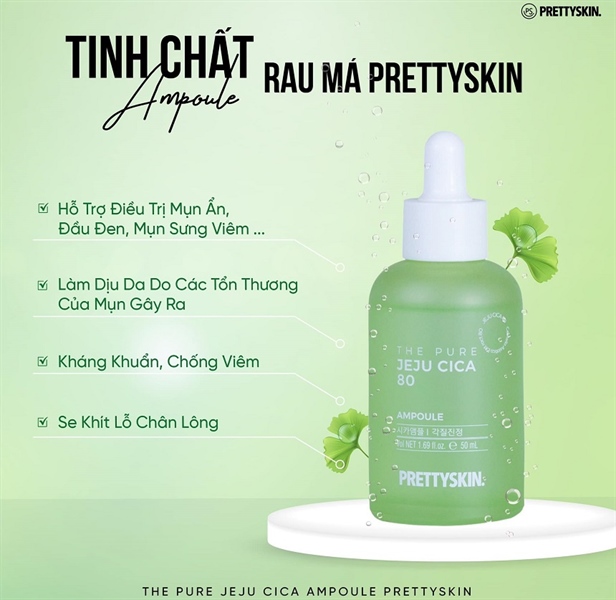 Tinh Chất Rau Má THE PURE JEJU CICA 80 AMPOULE PRETTYSKIN