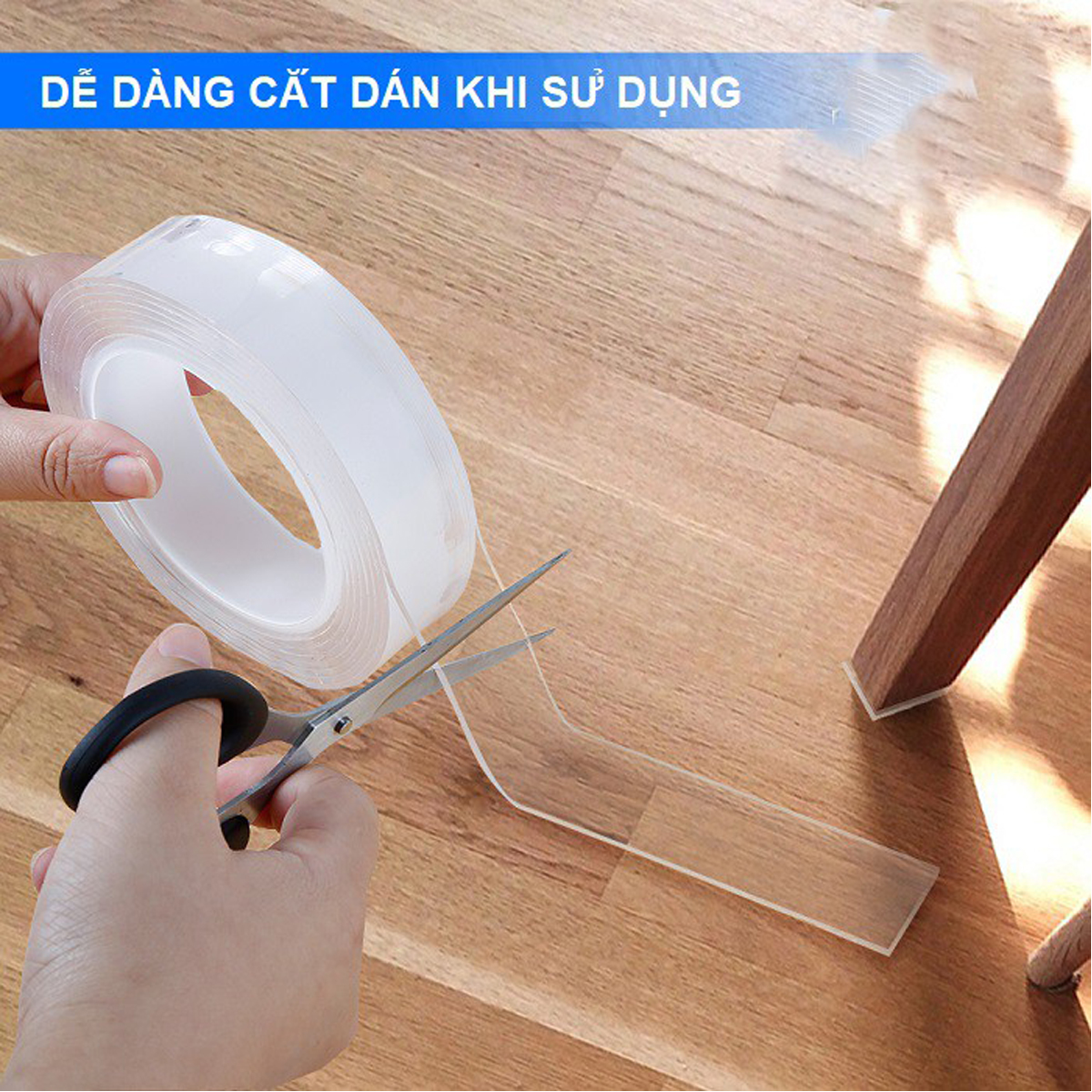 Hình ảnh [Hàng Cao Cấp Loại Dày 2mm] Băng Dính 2 Mặt Đa Năng Trong Suốt Siêu Dày 2mm – Chọn Chiều Dài – Siêu Bám Dính - Băng Keo Trong Suốt Chính Hãng dododios