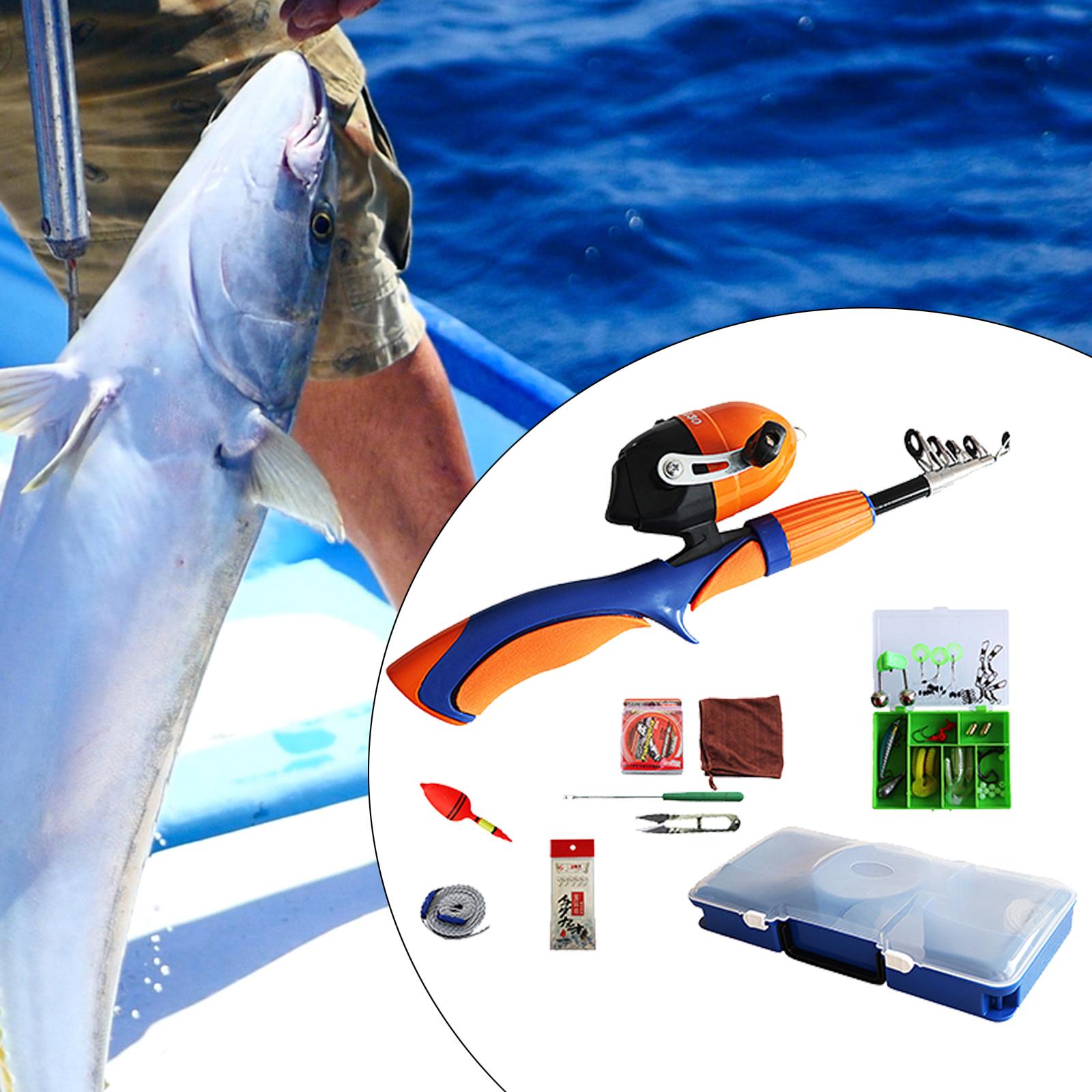 Kids Fishing Pole, Portable Telescopic Fishing Rod and Reel Combo Kit with Spincast Fishing Reel for Boys Girls Youth
