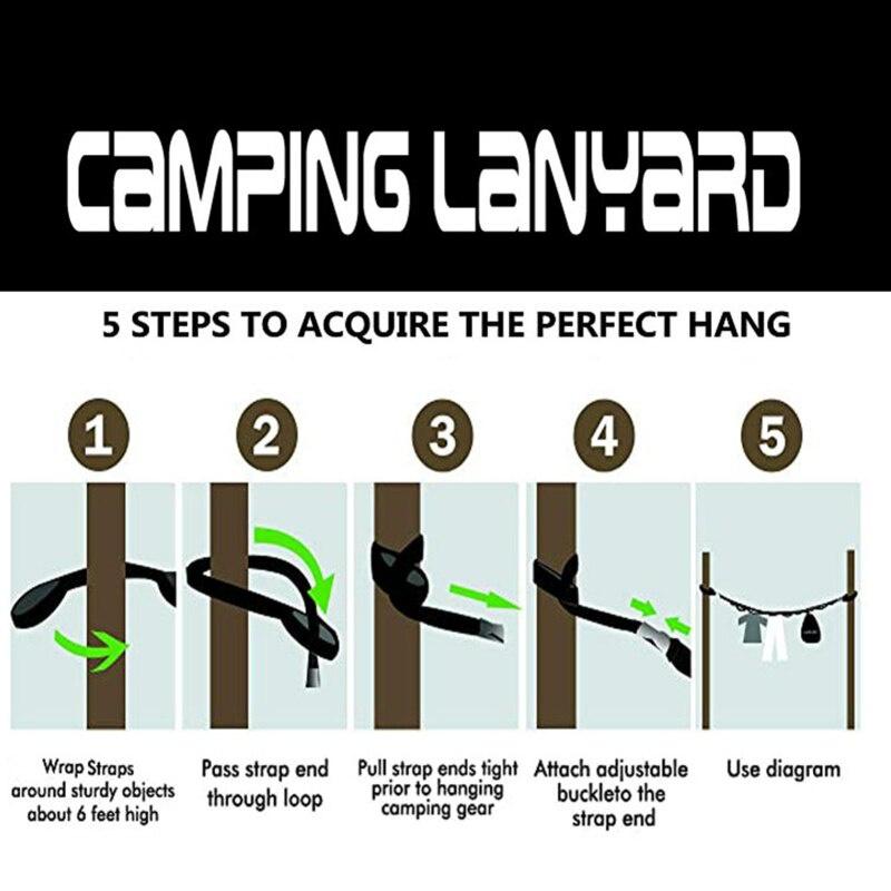 Multifunctional Tent Rope Lanyard Lamp Hanging Tool Hiking Clothesline With Carabiner Camping Accessories Outdoor Camping Tools