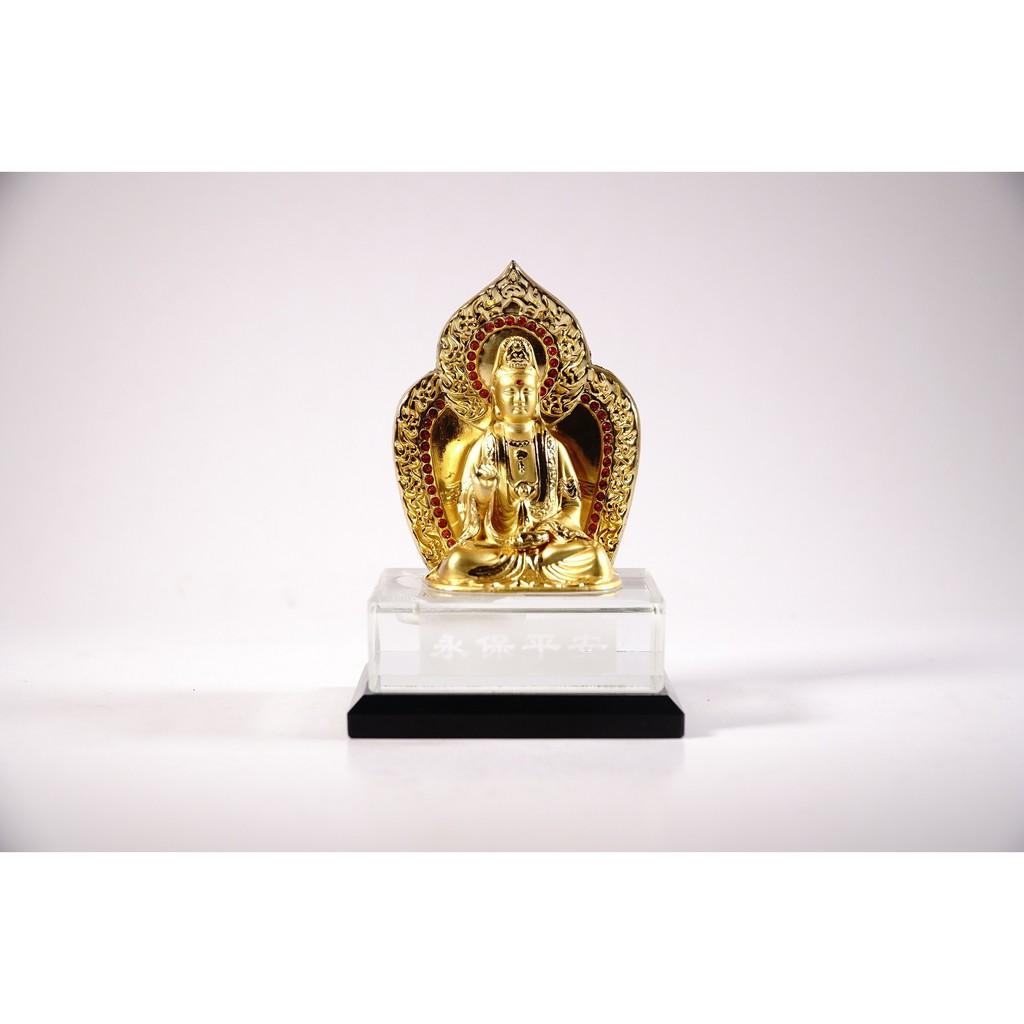 Tượng phật Bồ Tát Quán Thế Âm đế kính hào quang - Cao 12cm