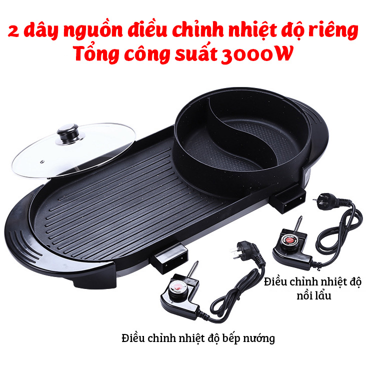 Bếp lẩu nướng không khói G867 nồi liền