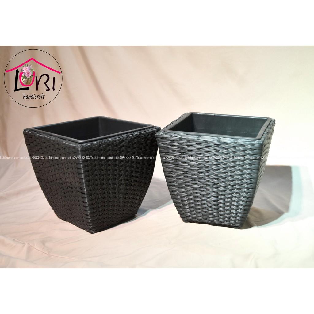 - Chậu trồng cây đan dây nhựa cao cấp - sang trọng, bền đẹp