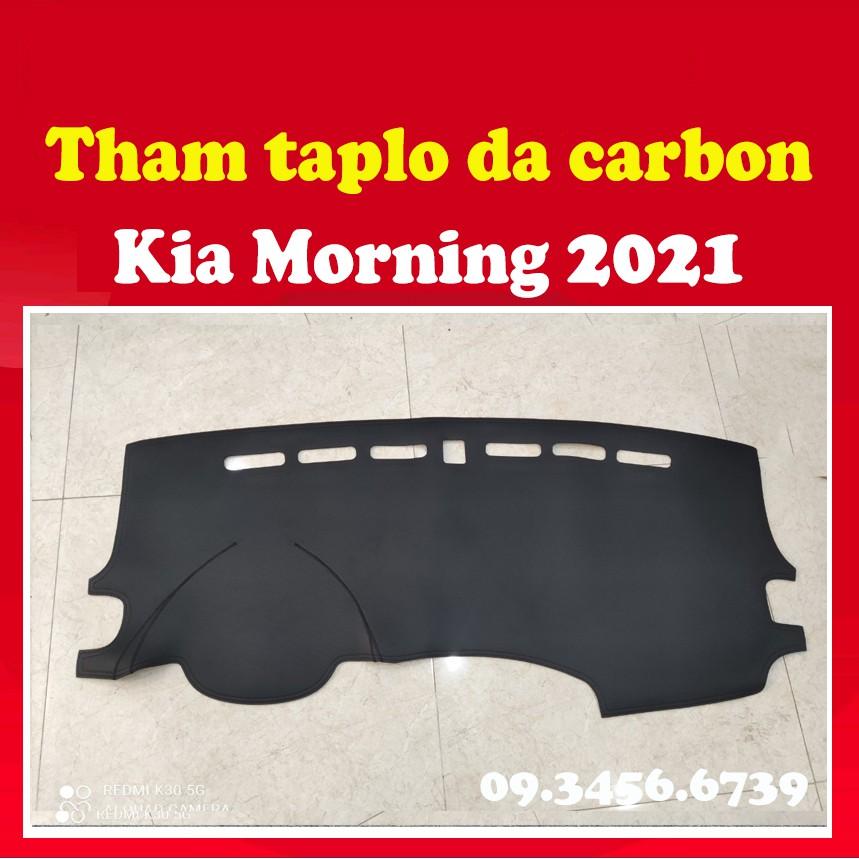 Hình ảnh Thảm Taplo Da Carbon Dành Cho Xe Kia Morning 2021 Cao Cấp có chống trượt
