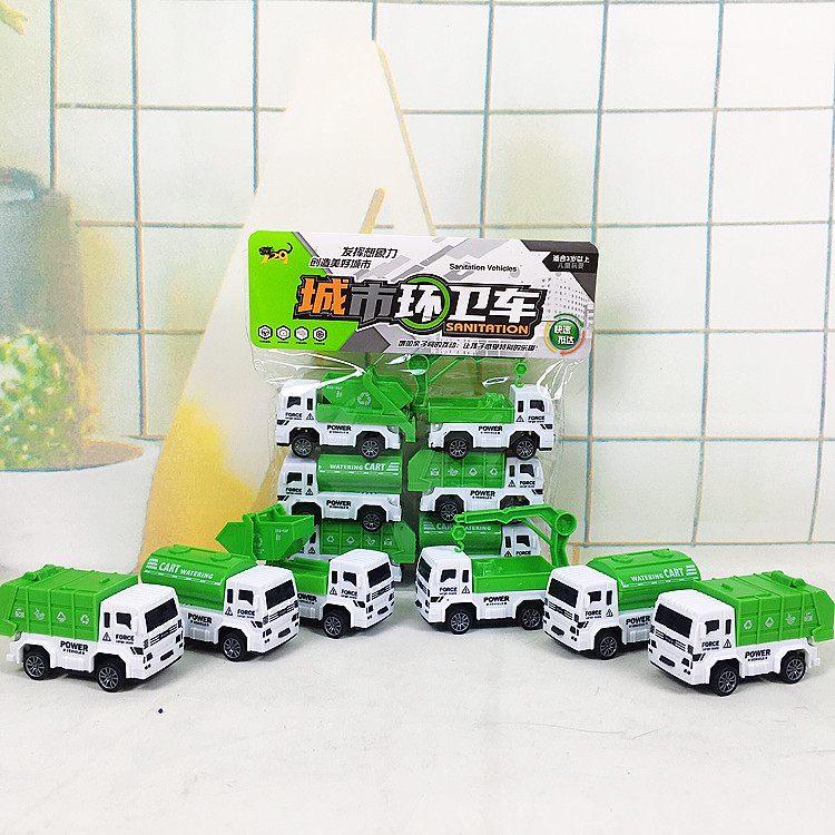 Bộ 6 Xe Môi Trường Mini Chạy Đà Bằng Nhựa Cho Bé