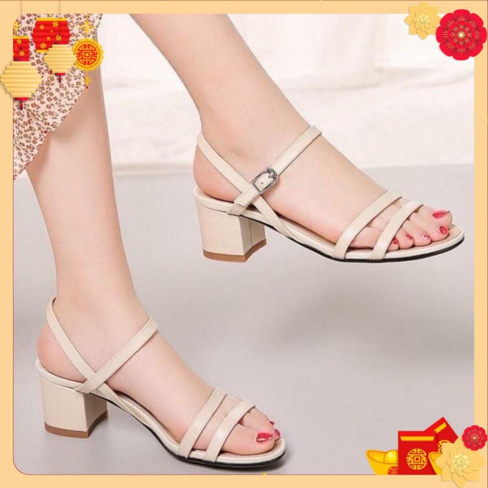 Sandal gót vuông quai mảnh MÃ HG_S3