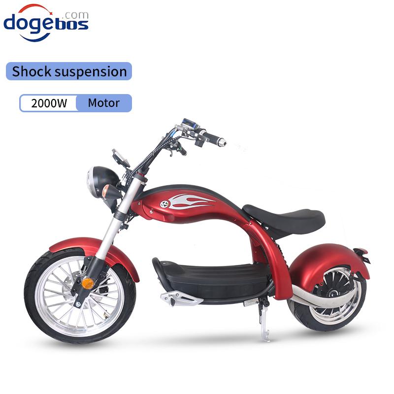 Dogebos 2000W Motorcycle điện 60V 20Ah pin lithium có thể tháo rời 45km/h Màu xe tay ga người lớn: M4 Matt Red Số tốc độ: 45