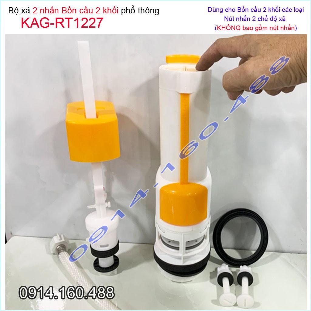 Bộ xả bồn cầu két nước rời 2 nút nhấn Tasaco KAG-RT1227 trọn bộ xả 2 nhấn bàn cầu nhấn êm xả tốt siêu bền