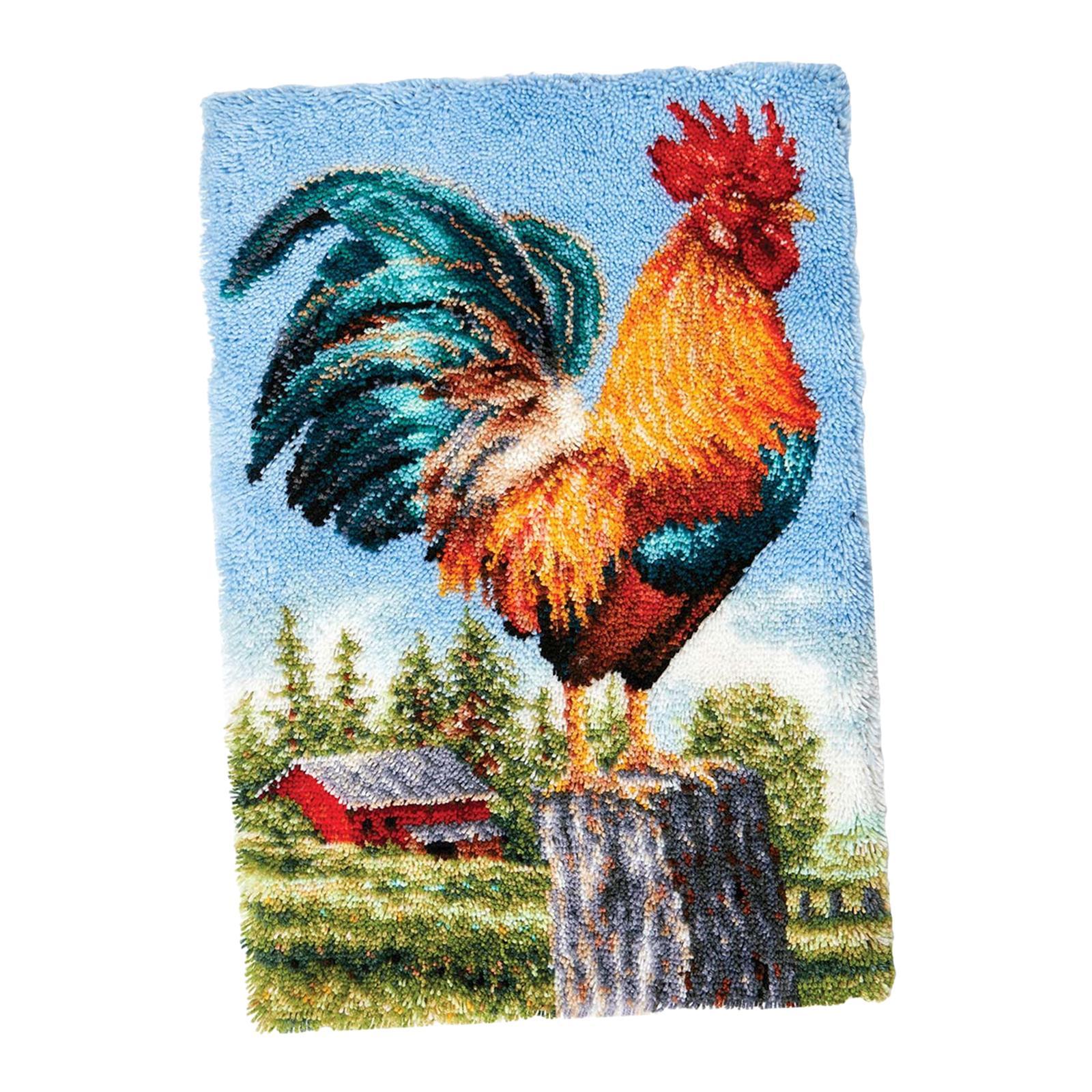 Bear Latch Hook Kit DIY Hand Craft for Pillow Mat Cushion Carpet Rug 50x40cm