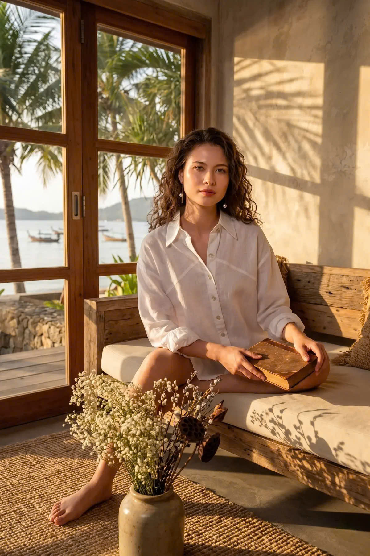 Áo Sơ Mi Oversize Linen Trắng Sương Top175 Thời trang Hity