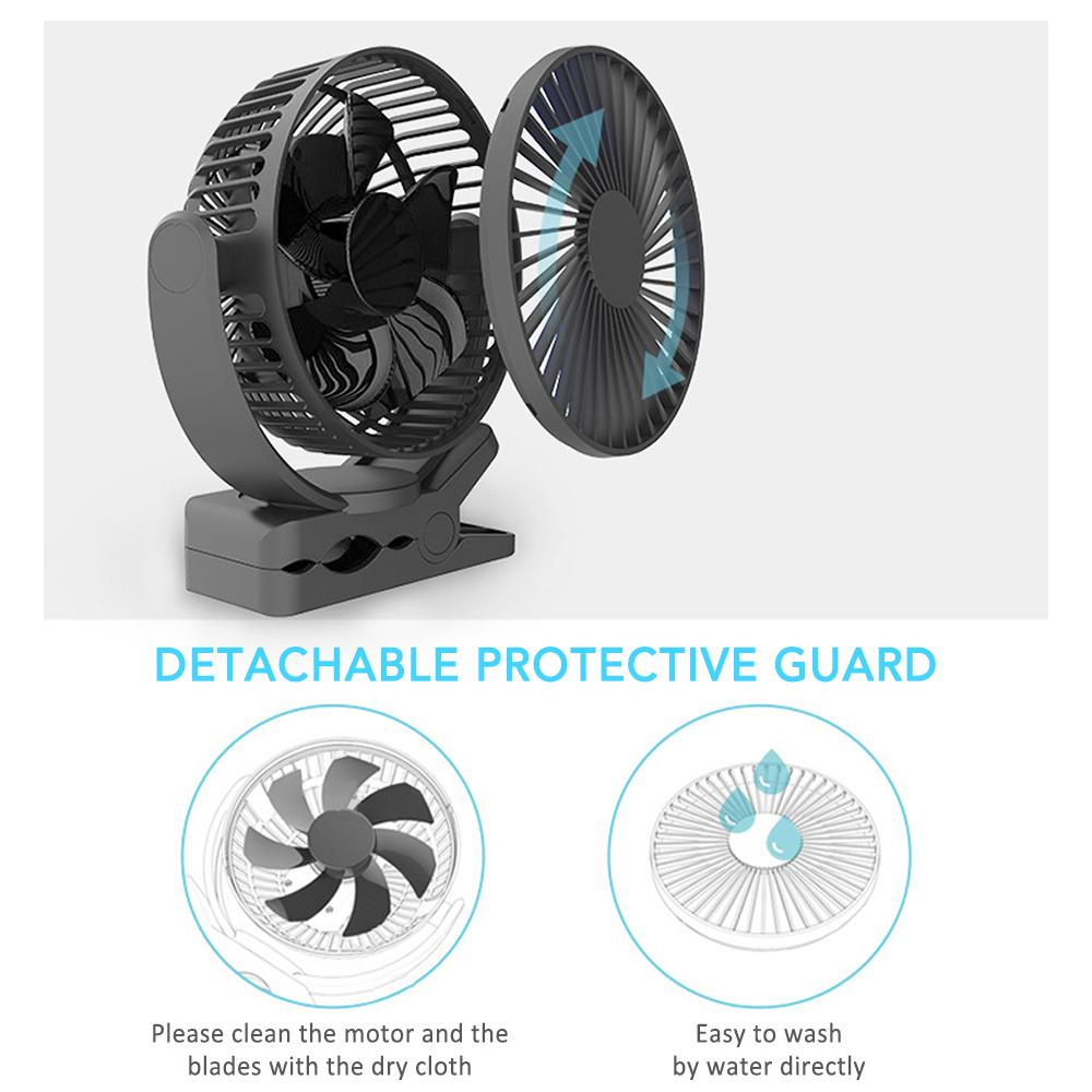 Quạt Min Kẹp Bàn Thích hợp cho dân Văn Phòng, Xoay 360 độ, Kẹp chắc chắn – Siêu Mát