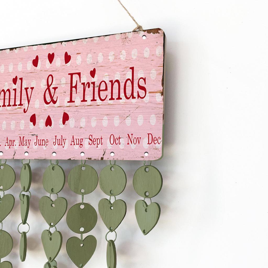 Family friends reminder calendar wooden board plaque hanging decor