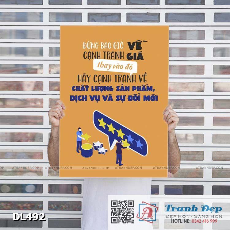 Tranh động lực trang trí phòng làm việc - Đừng bao giờ cạnh tranh về giá - DL492