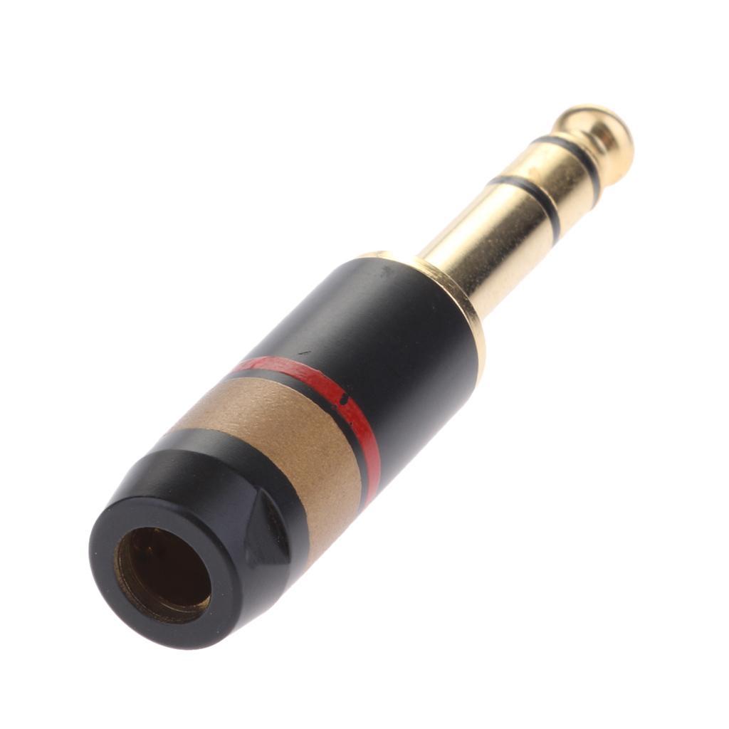 Professional 6.35mm 1/4'' Stereo Audio Adapter Solder Connection  Plated