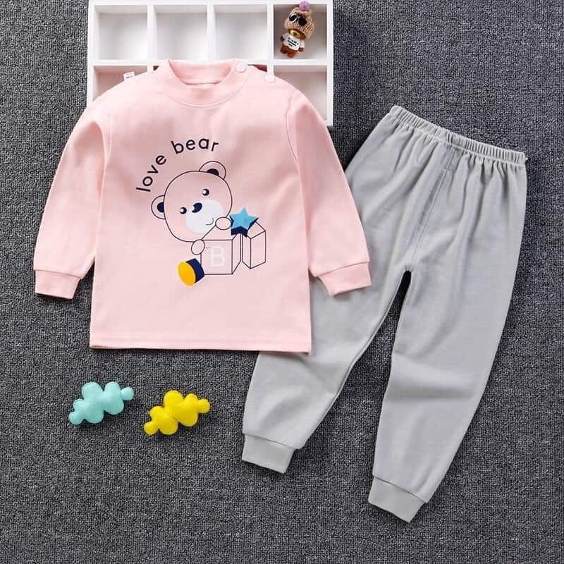 Bộ Cotton Thu Đông Hàng Quảng Châu Chất Siêu Đẹp Cho Bé Gái Mẫu Mới Z0920 Hình Màu Ngẫu Nhiên