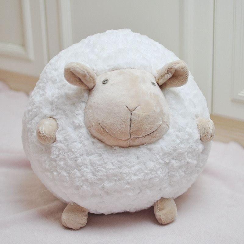 Dễ Thương Tròn Bóng Cừu Búp Bê Sang Trọng - trắng
