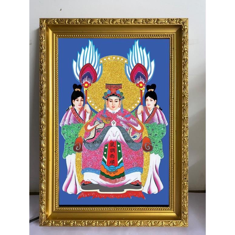 Tranh phật đèn led tam thánh, phật quan âm trang trí phòng thờ cao cấp nhiều mẫu