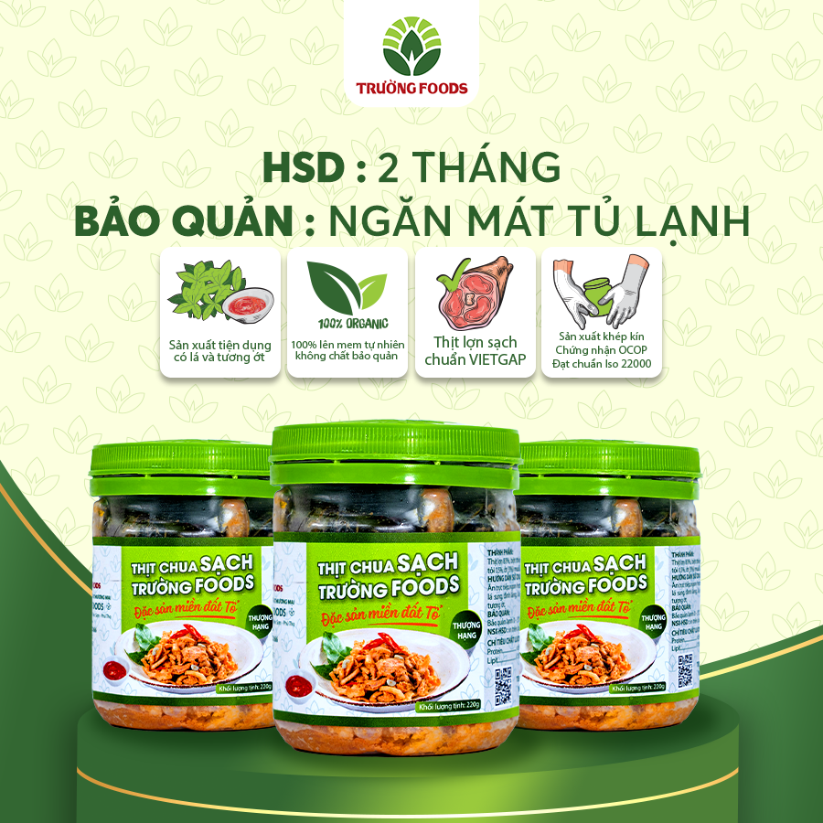 Combo 3 Hộp Thịt Chua Thượng Hạng Trường Foods 180g/Hộp