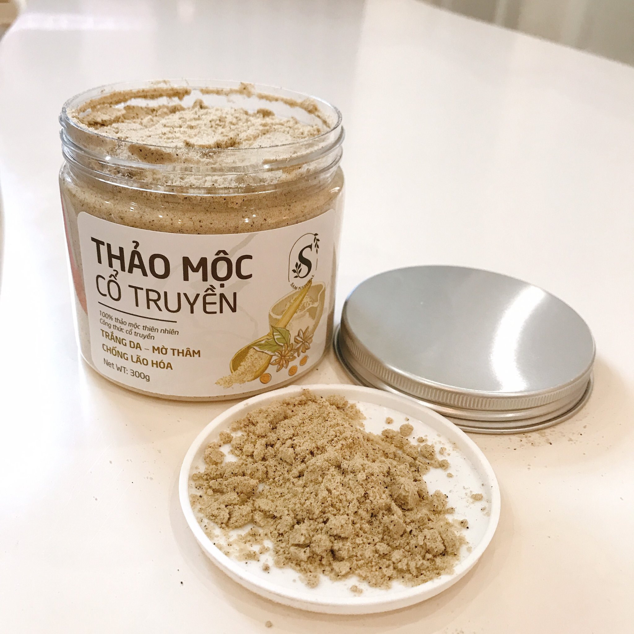 Bột Thảo Mộc Cổ Truyền Sam Natural (300gr) giúp tẩy da chết, làm sáng da