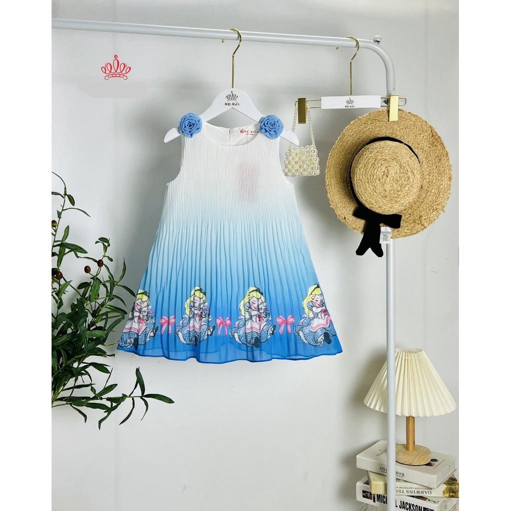 Đầm voan công chúa cho bé gái màu sắc cầu vồng mẫu mới nhất size 12-35kg hàng thiết kế cao cấp