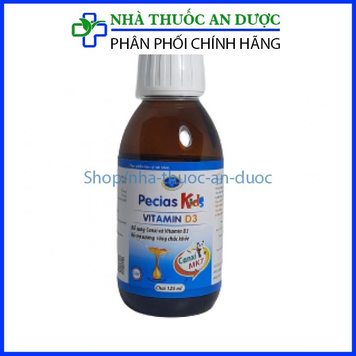 Vitamin D3 Pecias Kids bổ sung Canxi và Vitamin D3, hỗ trợ xương răng chắc khoẻ - 125ml