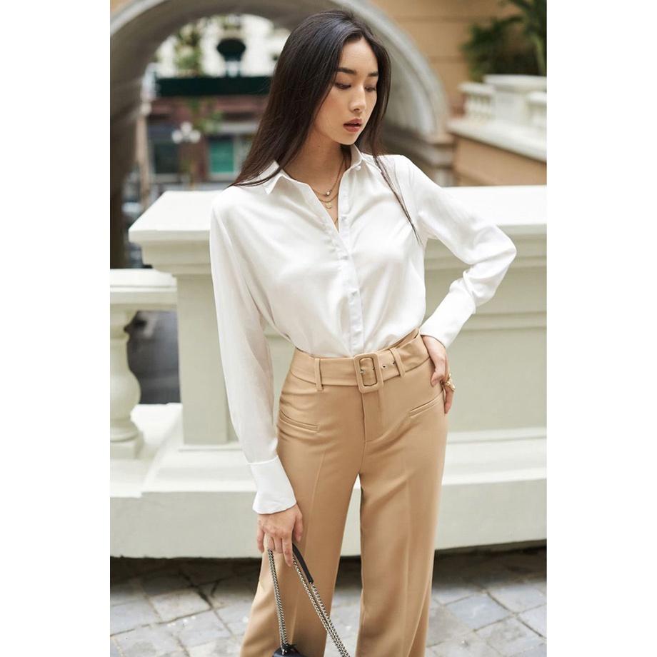 Atous Áo Sơ Mi Dài Tay Lụa HAZEL