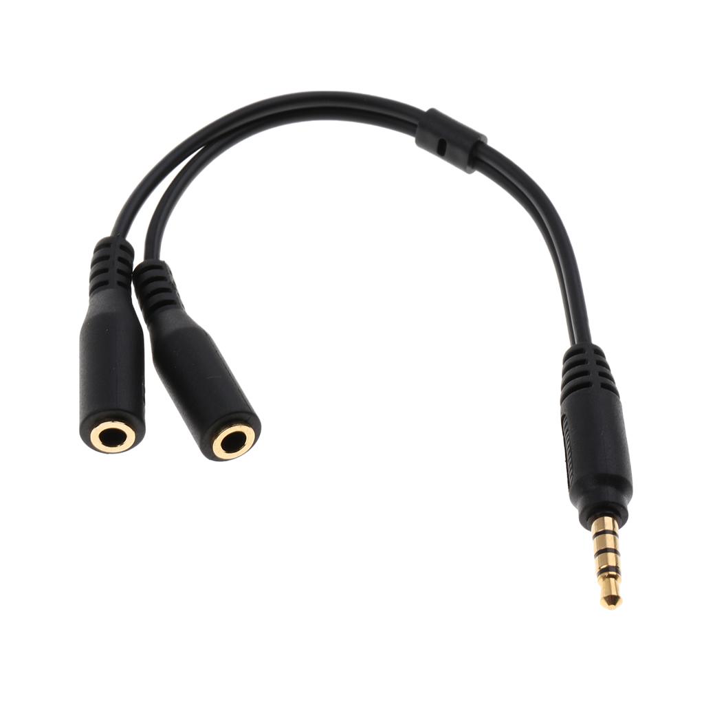 3.5mm Headphone Microphone Cable Converter Adapter 1 Male To 2 Female