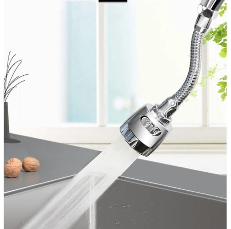 Đầu gắn vòi nước rửa chén KG16, xoay 360 tăng áp tiết kiệm nước phù hợp được tất cả các vòi, chất liệu inox304 - Hàng chính hãng