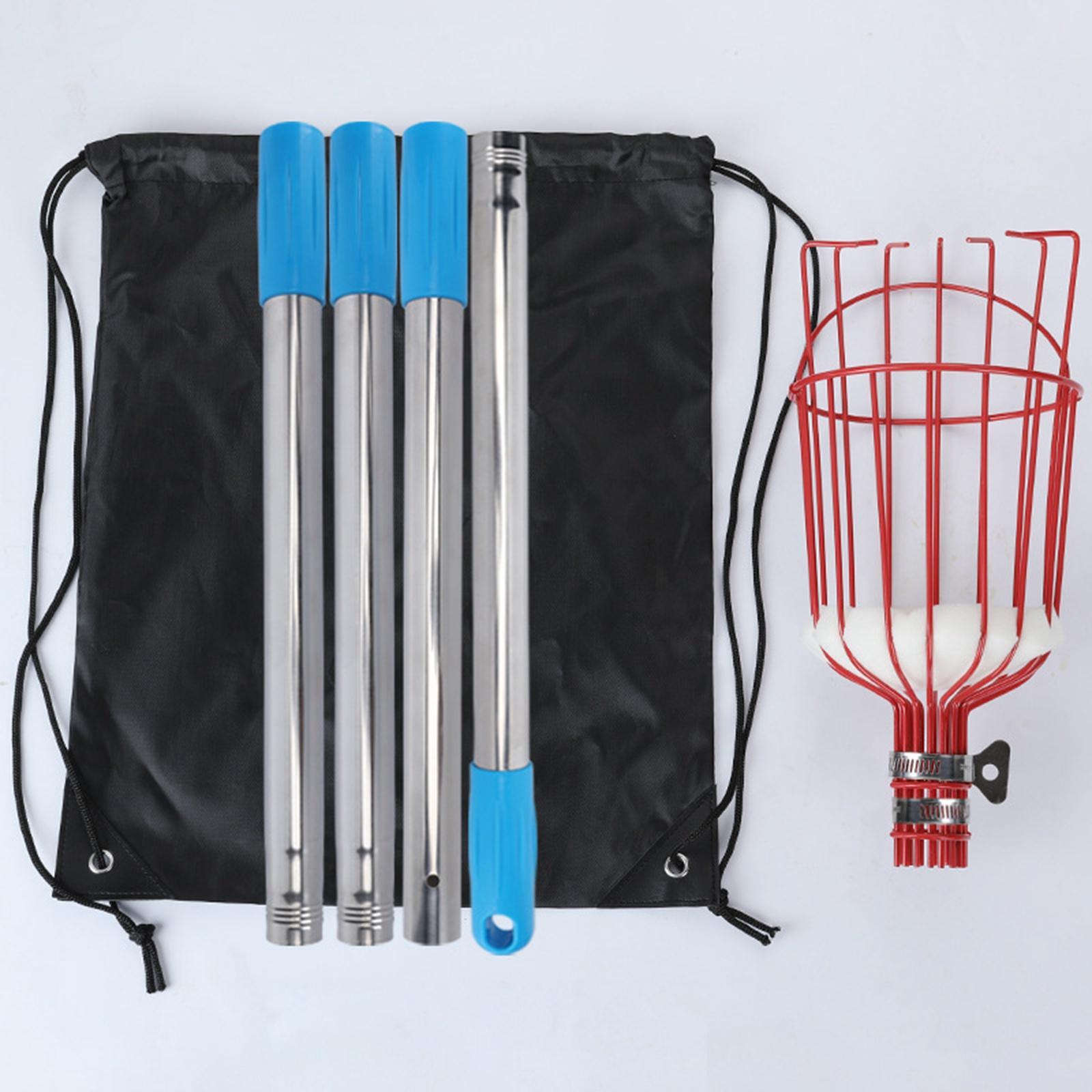 Fruit Picker Tool Orange Picking with Metal Basket & Foam Pad for Orchard