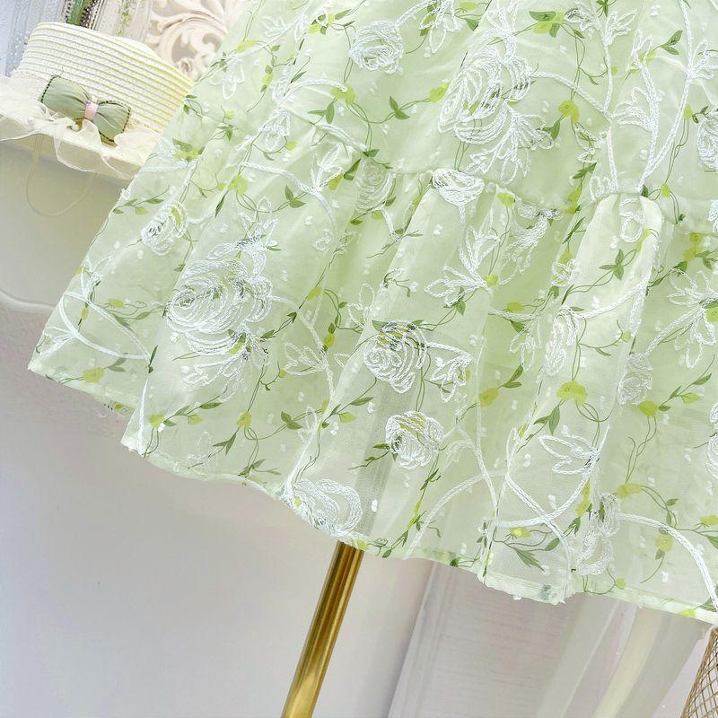 DONGSHOP HOT Cô gái mảnh hoa đầm 2022 mùa hè trẻ em công chúa váy cô gái tây váy đầm bé chiffon đầm