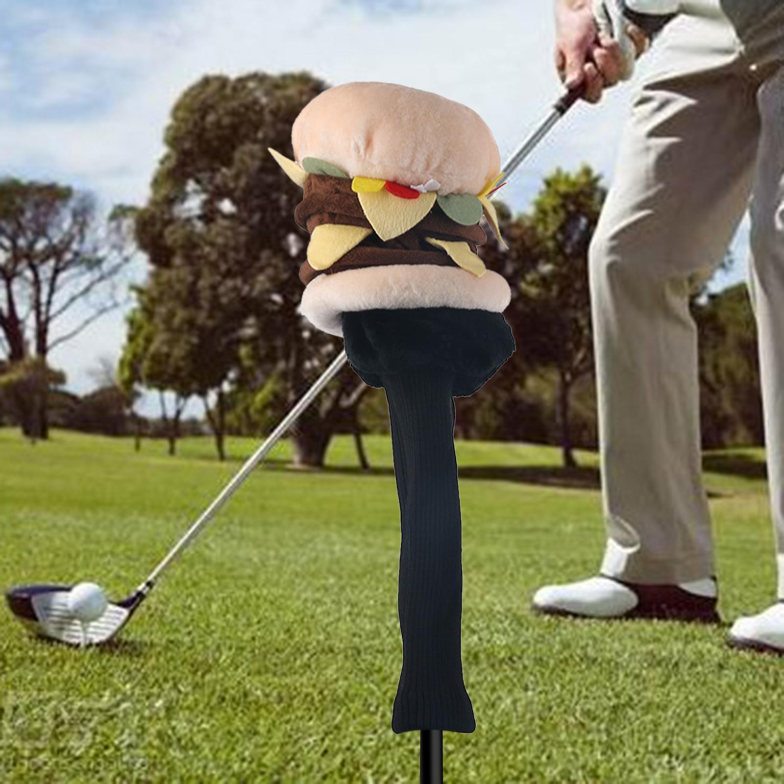 Plush Hamburger Shaped Golf Headcover Club Driver Cover Protectation Golfer