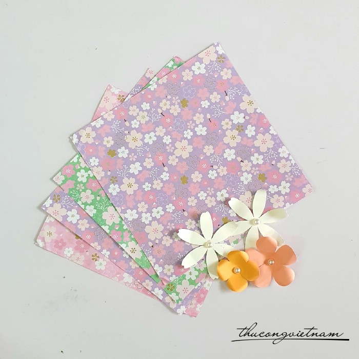 Giấy origami, giấy xếp hạc họa tiết 14.5x14.5cm