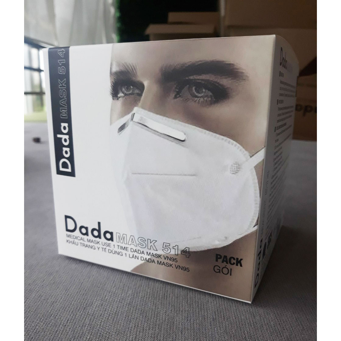 Khẩu trang y tế DaDa Mask VN95 514v - Hộp 5 cái màu trắng có van