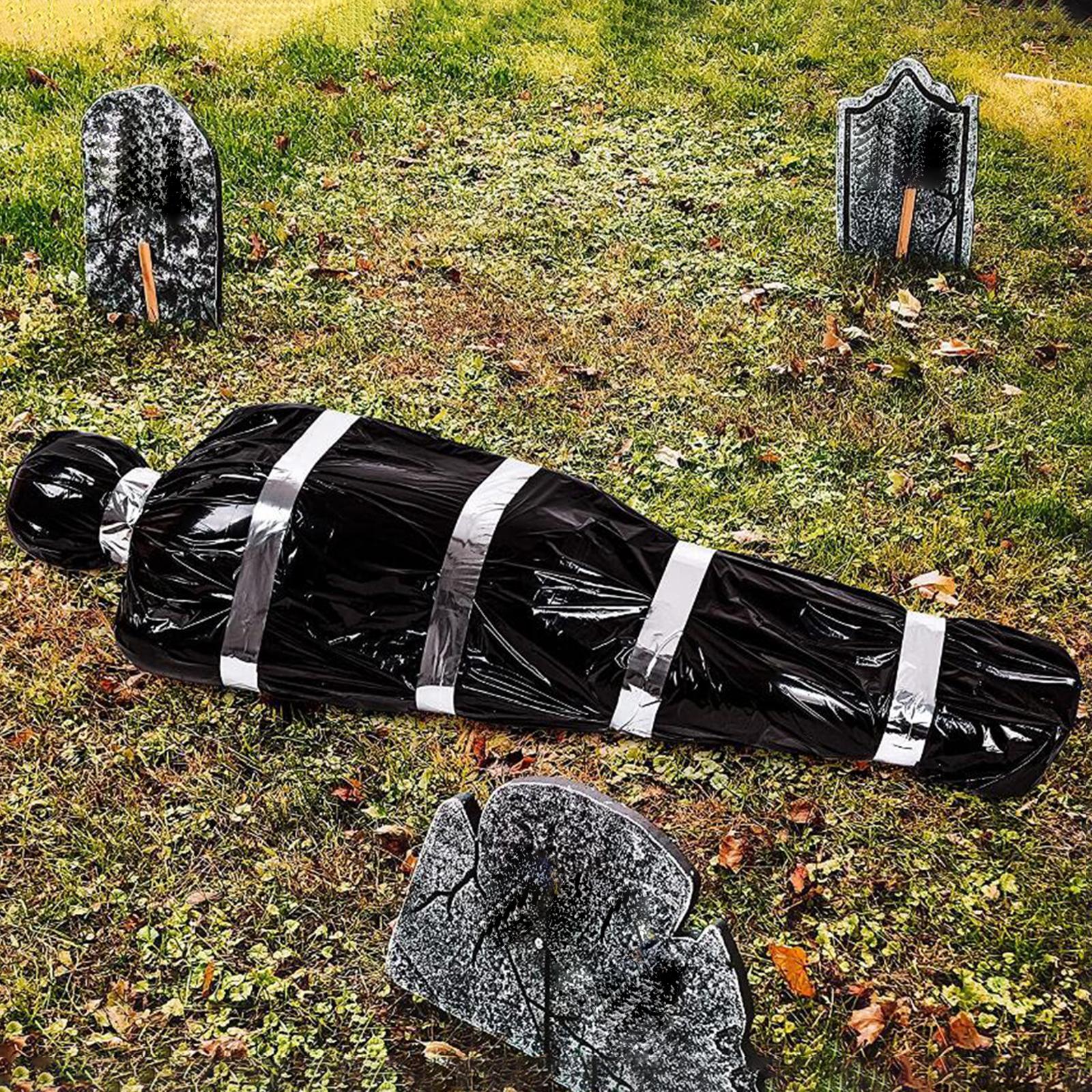 Halloween Decorations Dead Victim Props, Scary Fake Corpse in Bag Halloween Outdoor Prop Creepy Haunted House Decor