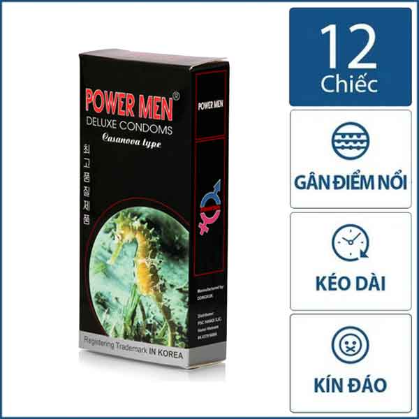 Bao Cao Su Kéo Dài Thời Gian Power Men Shock Type - 12s