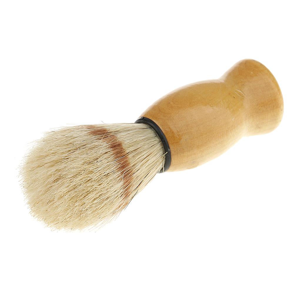 Soft Professional Barber Salon Home Hair Beard Shave Shaving Brush Wooden Handle Tool