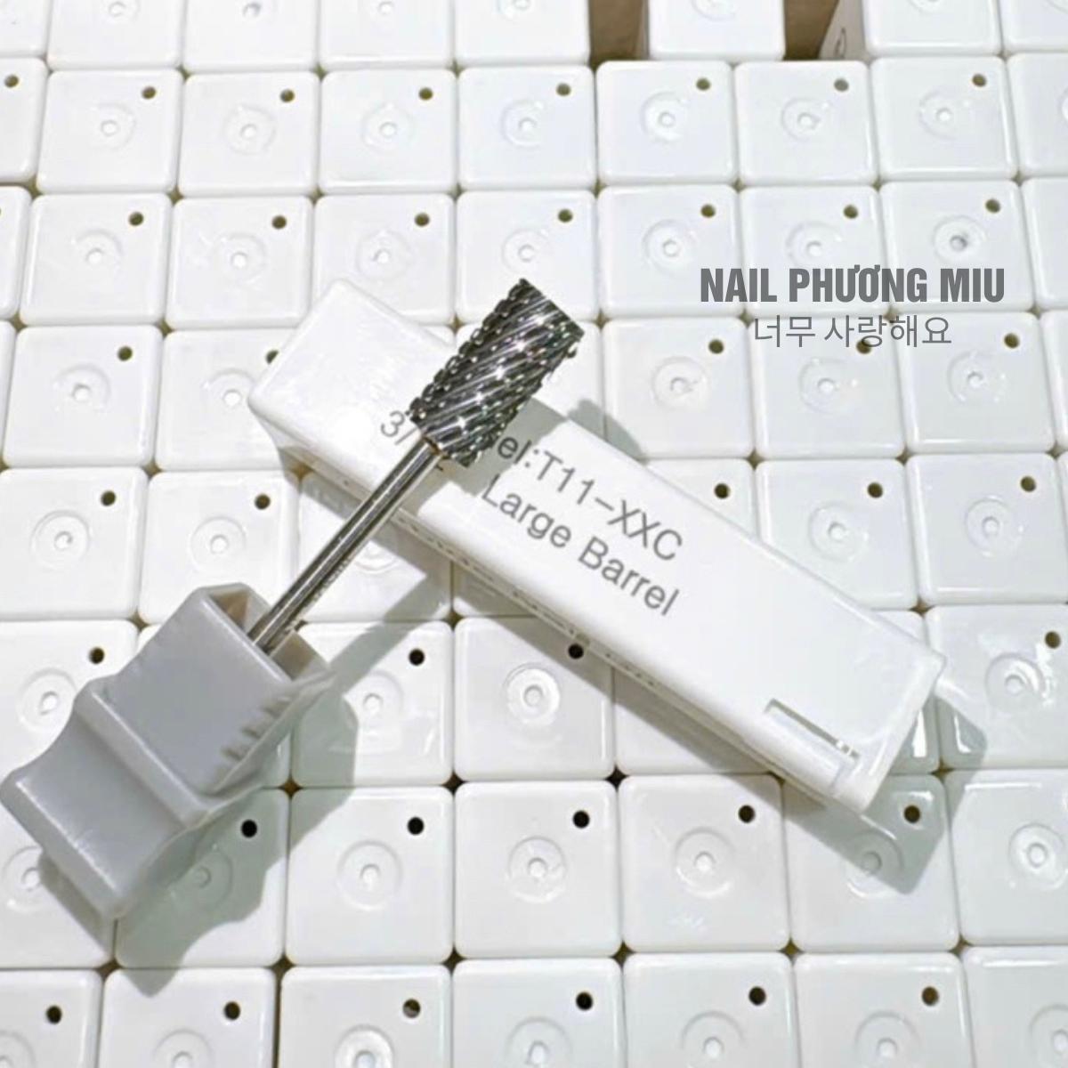 Đầu Mài Móng Titan Siêu Phá T11-XXC Cao Cấp Chuyên Dụng Phá Gel Phá Bột Làm Nail, Đầu Mài Hình Trụ 3/32&quot; Vonfram Siêu Bền Bén, Mài Êm 2 Chiều