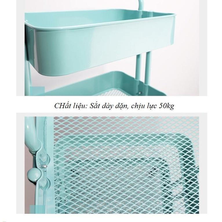 KỆ SẮT 3 TẦNG CÓ BÁNH XE TIỆN LỢI