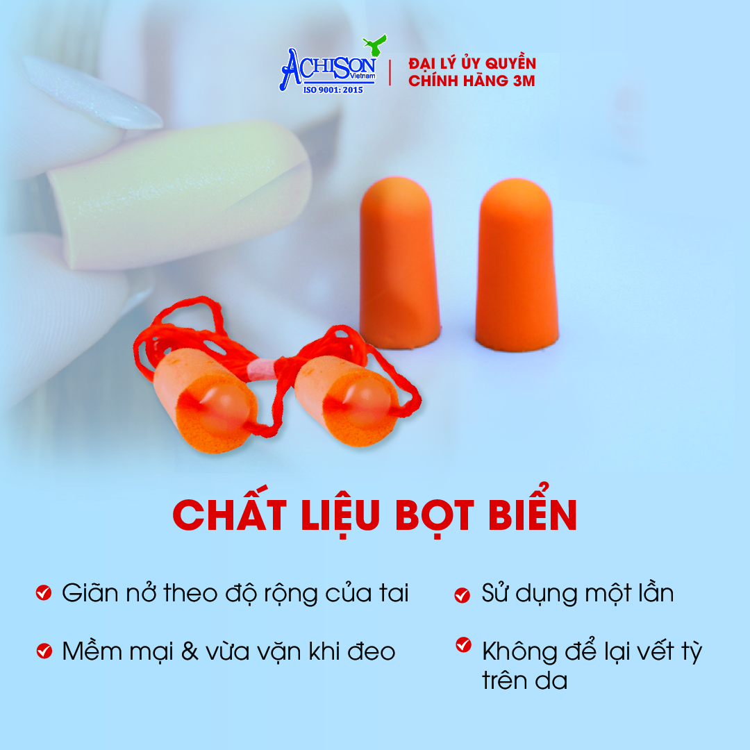 Combo 5 Cặp Nút Tai Chống Ồn 3M 1110/1100 - Giảm ồn khi ngủ, làm việc, đi máy bay