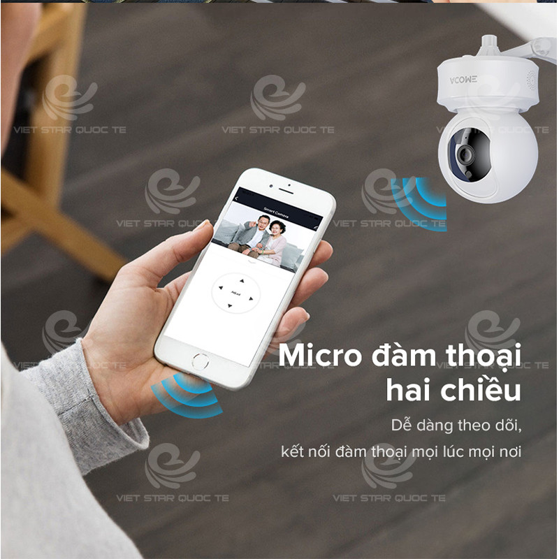 Camera Wifi Quan Sát Trong Nhà ACOME Độ Phân Giải 2.0 Mpx FULL HD 1080P, Xoay 360 Độ, Có Cổng LAN - Hàng Chính Hãng