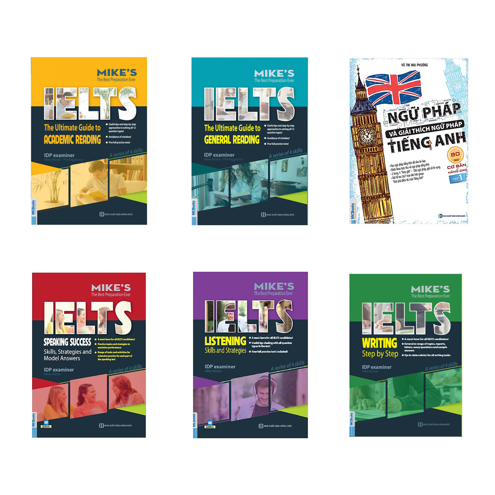 Bộ sách IELTS Mike's + Ngữ pháp và giải thích ngữ pháp tiếng Anh cơ bản và nâng cao 80/20