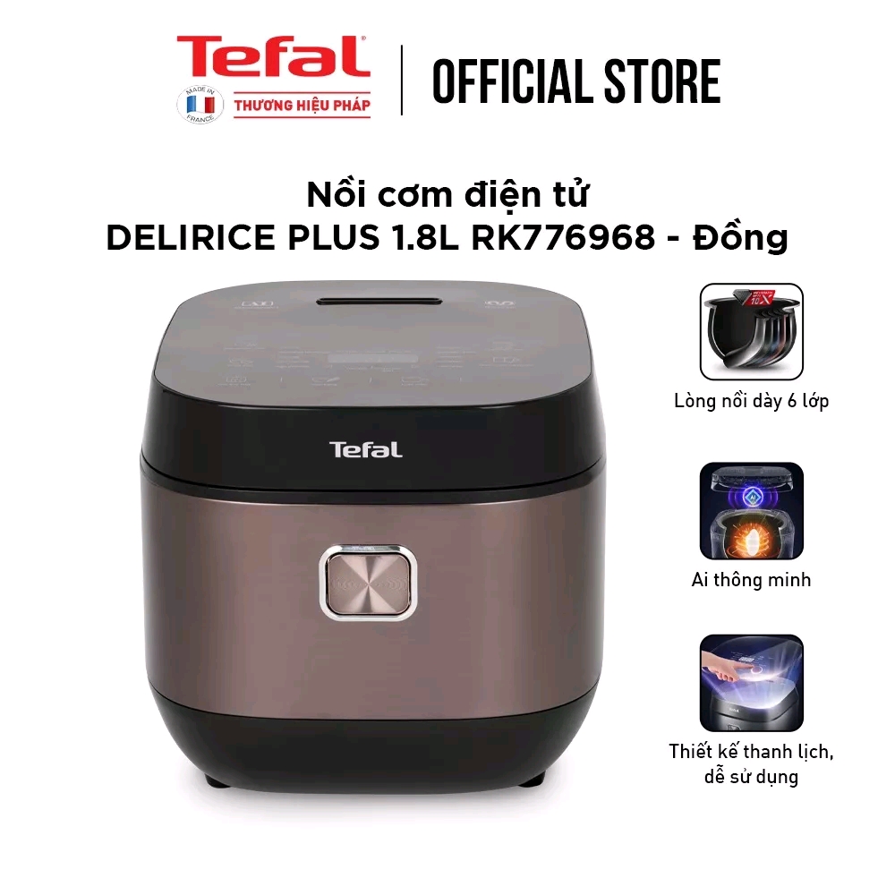 Nồi cơm điện Tefal RK776968 1.8L - Lòng nồi siêu dày 4mm-Hàng Chính Hãng