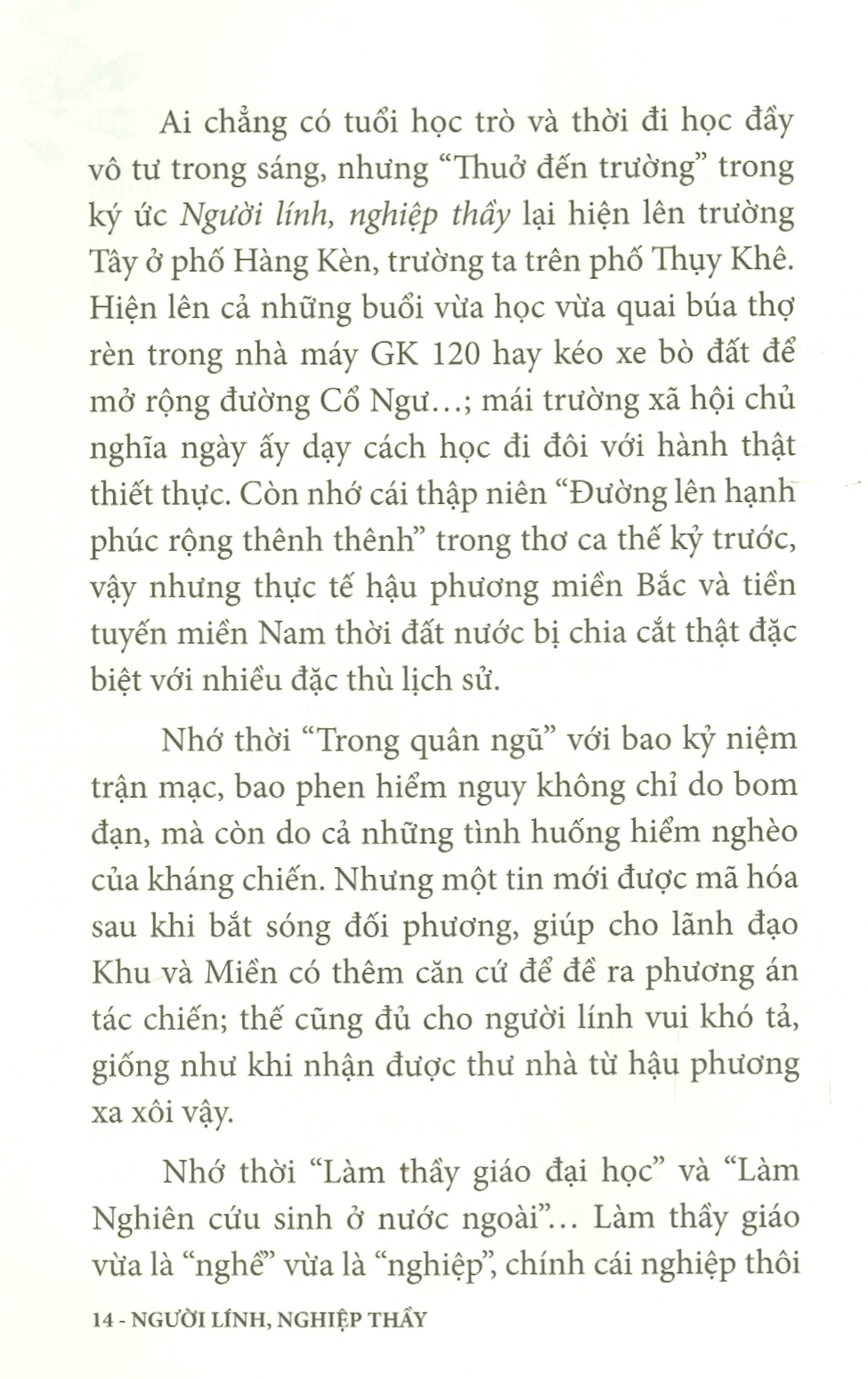Người Lính, Nghiệp Thầy (Bản in màu)