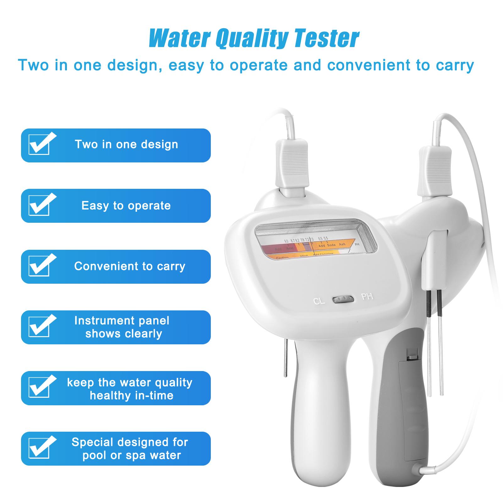 PC102C Swimming Pool Water Quality Tester Portable PH Test Pen CL2 Chlorine Detector Chlorine Meters PH Tester 2-in-1