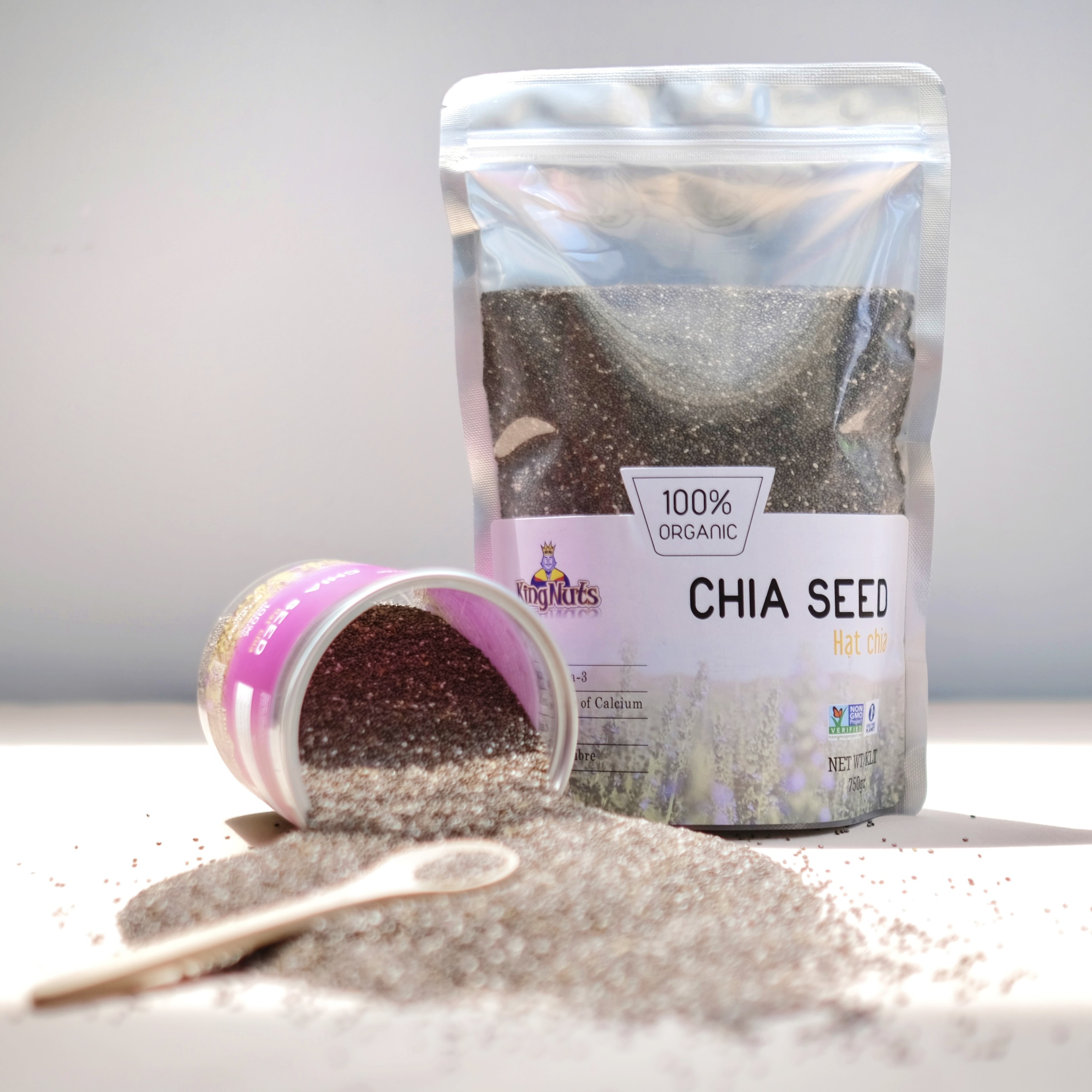 Hạt Chia Hữu Cơ KingNuts 450g, 350g - 100% Organic - Nhập Khẩu Mỹ - Hỗ Trợ Giảm Cân, Bổ Sung Dưỡng Chất, Hàng Chất Lượng, Không Lẫn Hạt Lép