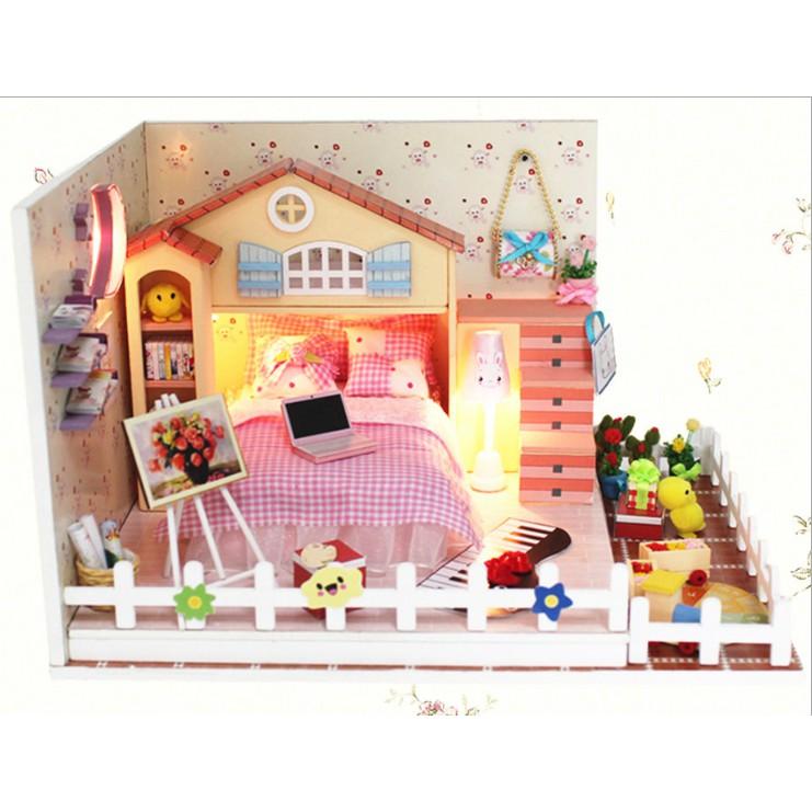 Mô hình nhà búp bê DIY phòng ngủ MOON BAY cho bé yêu