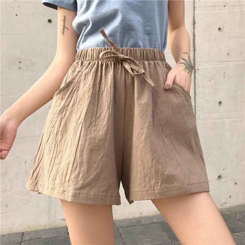 Quần Đùi Nữ Chất Đũi Siêu Mát Siêu Xinh Quần Short Cạp Chun Co Dãn Mềm Mát