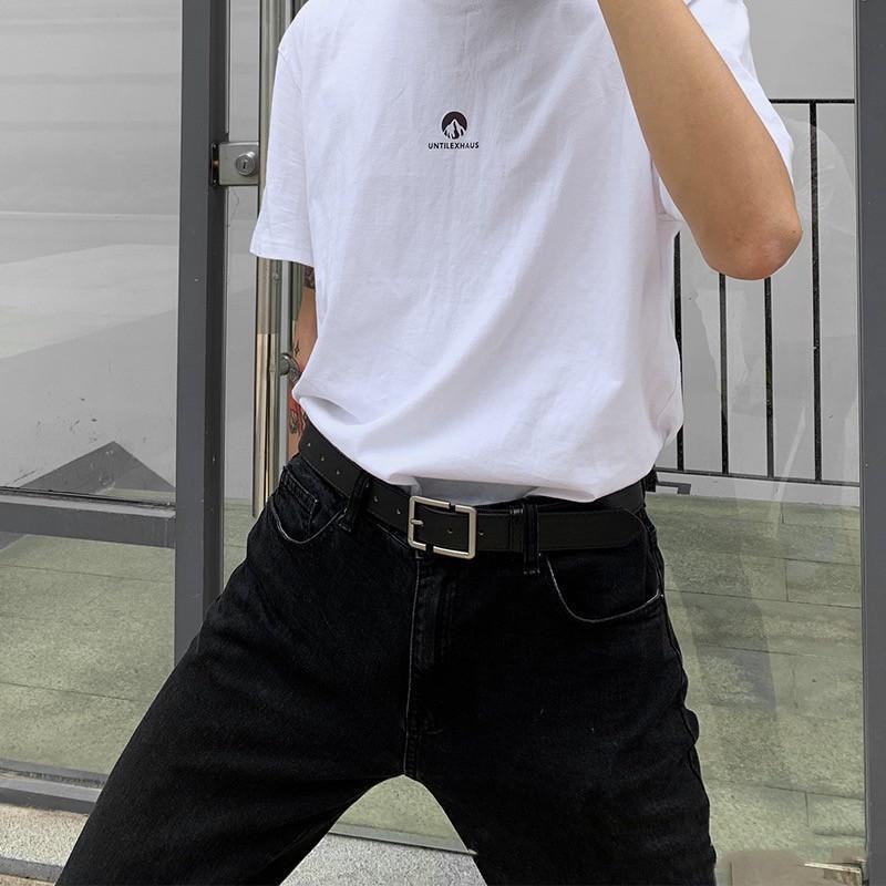 Dây Nịt Thắt Lưng Unisex Cao Cấp Bản Nhỏ BBelt Da PU Mặt Kim Loại Màu Đen Đẹp Camcamvintage Dây Lưng Mặt Chữ B Hàn Quốc